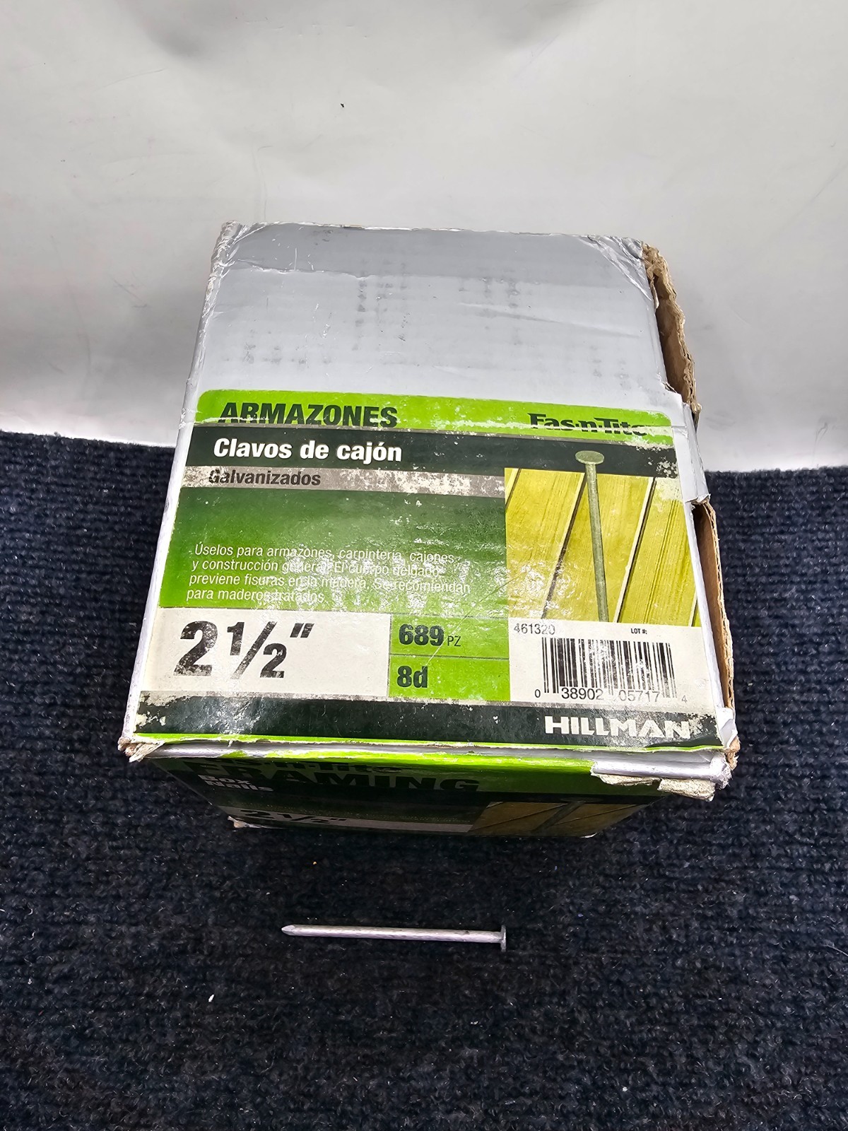 HILLMAN FASTENERS 461320 Fas-n-Tite Framing 5 lb 2-1/2″ Galvanized Box Nails