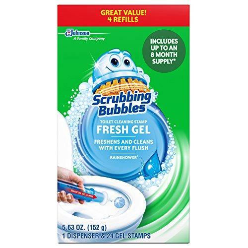 Scrubbing Bubbles Fresh Gel Toilet Cleaning Stamp, Rainshower, Dispenser with…