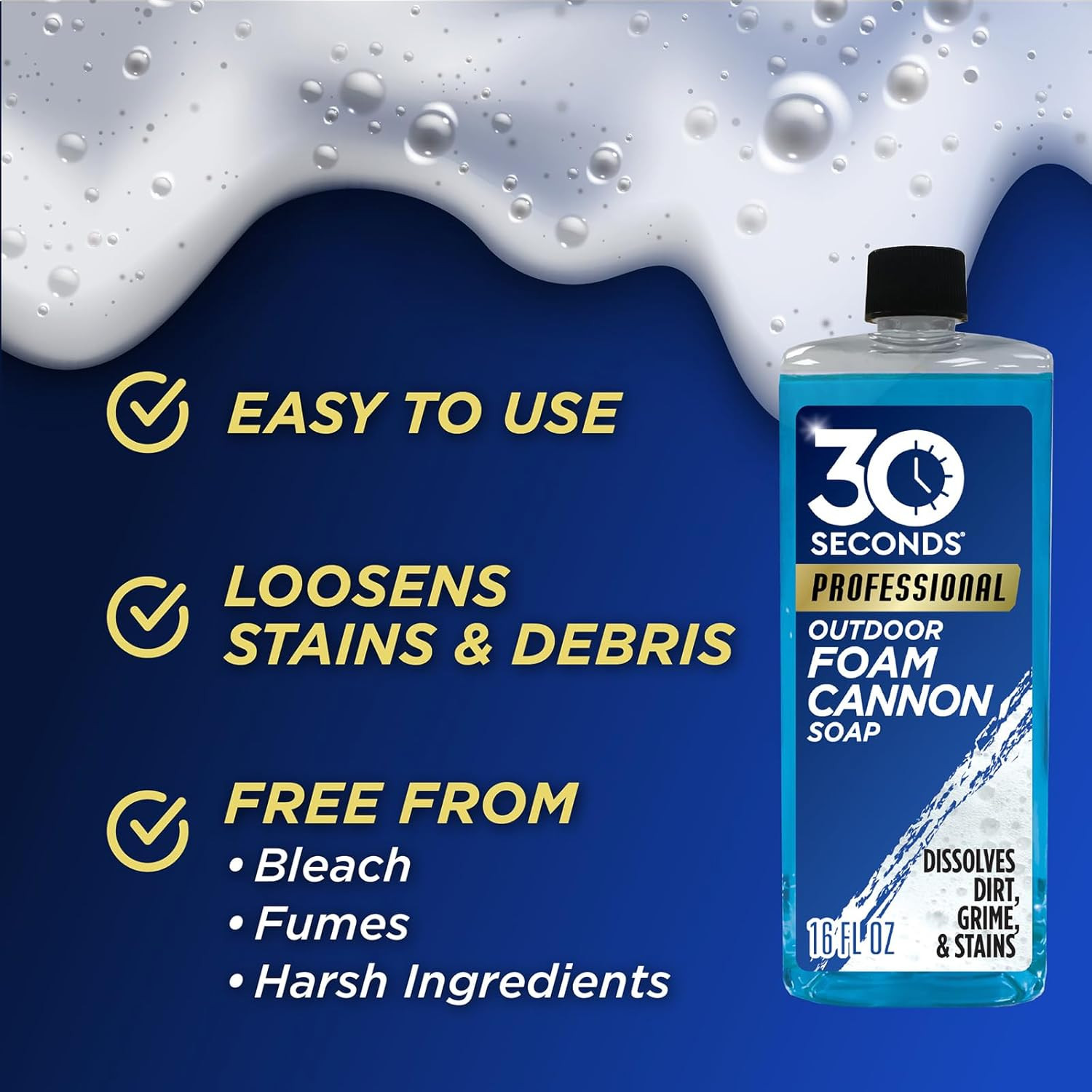 Foam Cannon Soap – 16 Fl. Oz. Outdoor Cleaner for Siding, Decks, Driveways & Mor