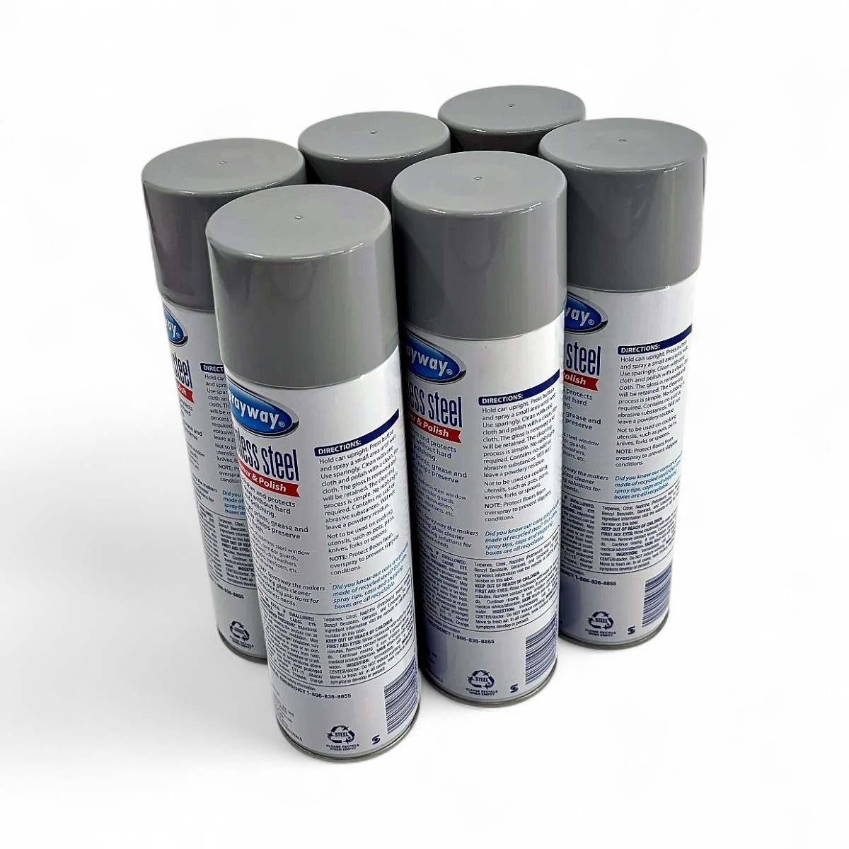 Sprayway Stainless Steel Oil-Based Cleanser and Polish 15oz 6-Pack