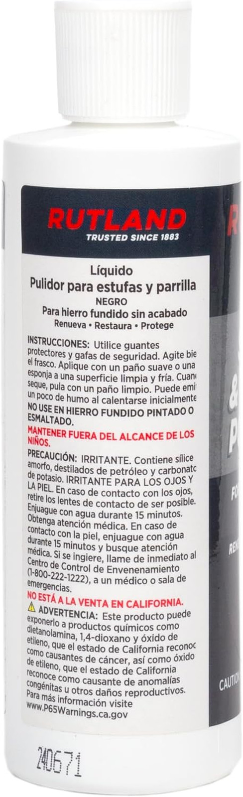 Rutland Liquid Stove and Grill Polish for Cast Iron and Steel – Restores Wood St