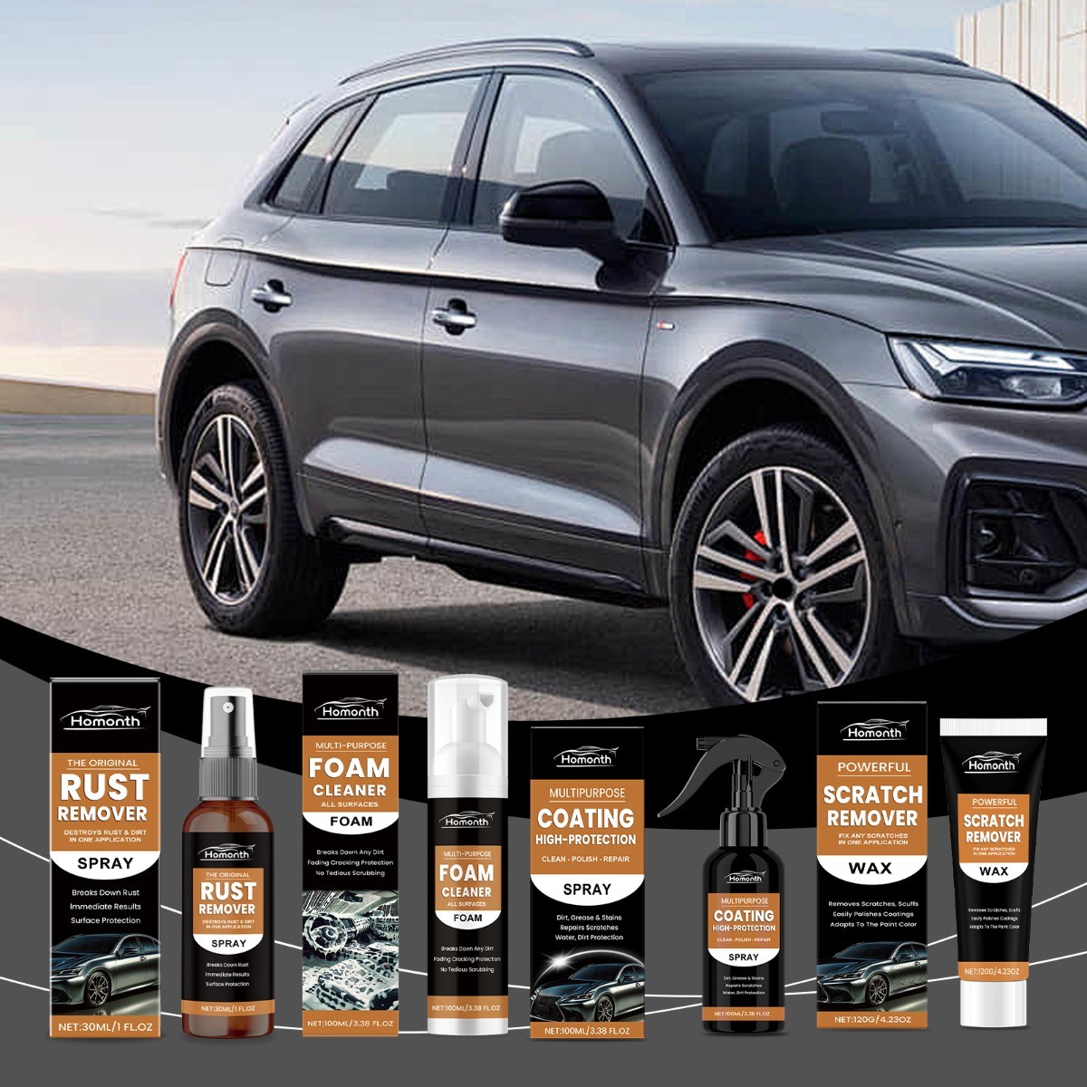 Multi-Purpose Foam Cleaner, Rust Remover & Scratch Repair for Cars, Metal