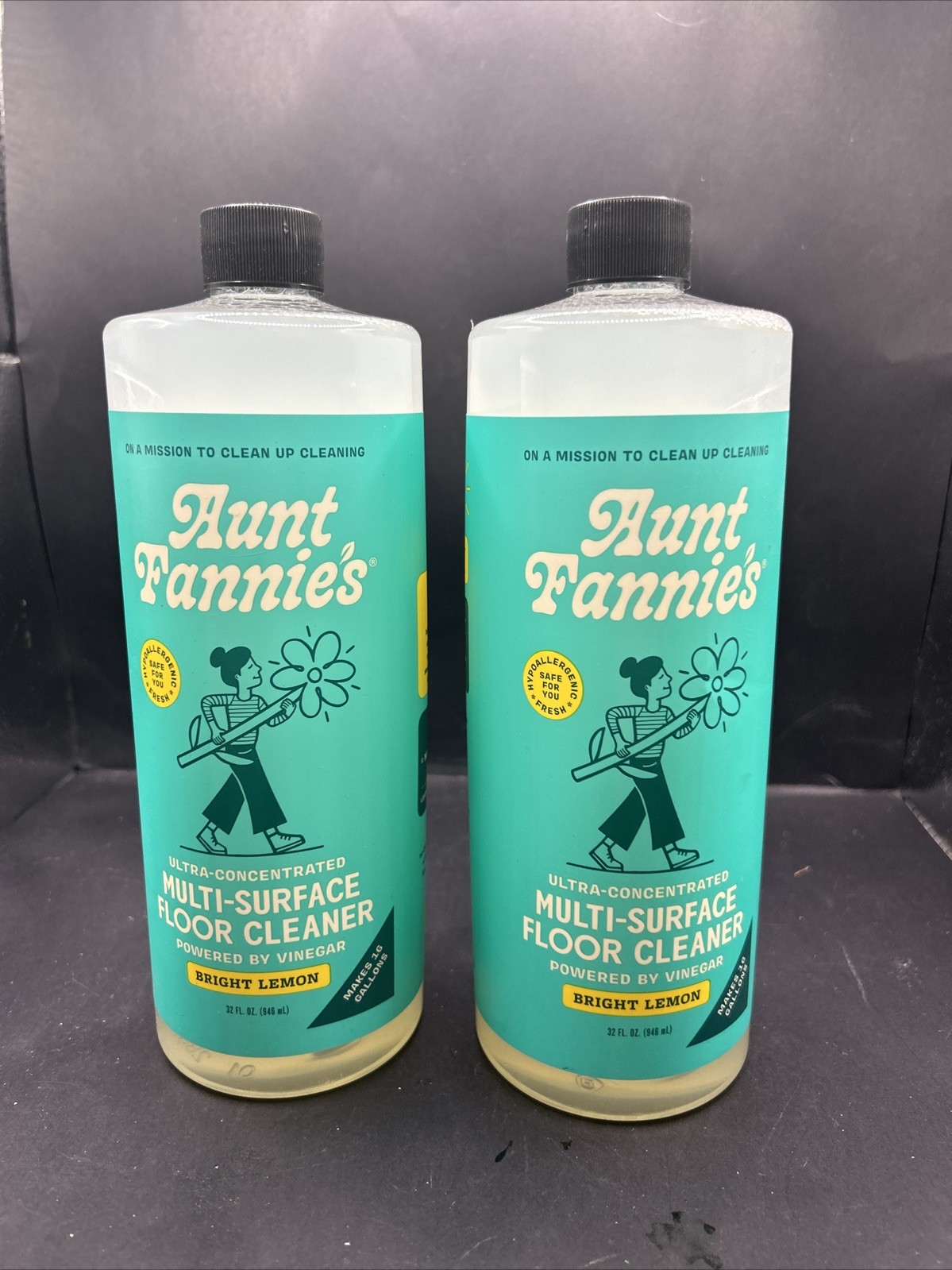 Lot Of 2 Bright Lemon Vinegar Floor Cleaner – 32oz Perfect for All Surfaces!