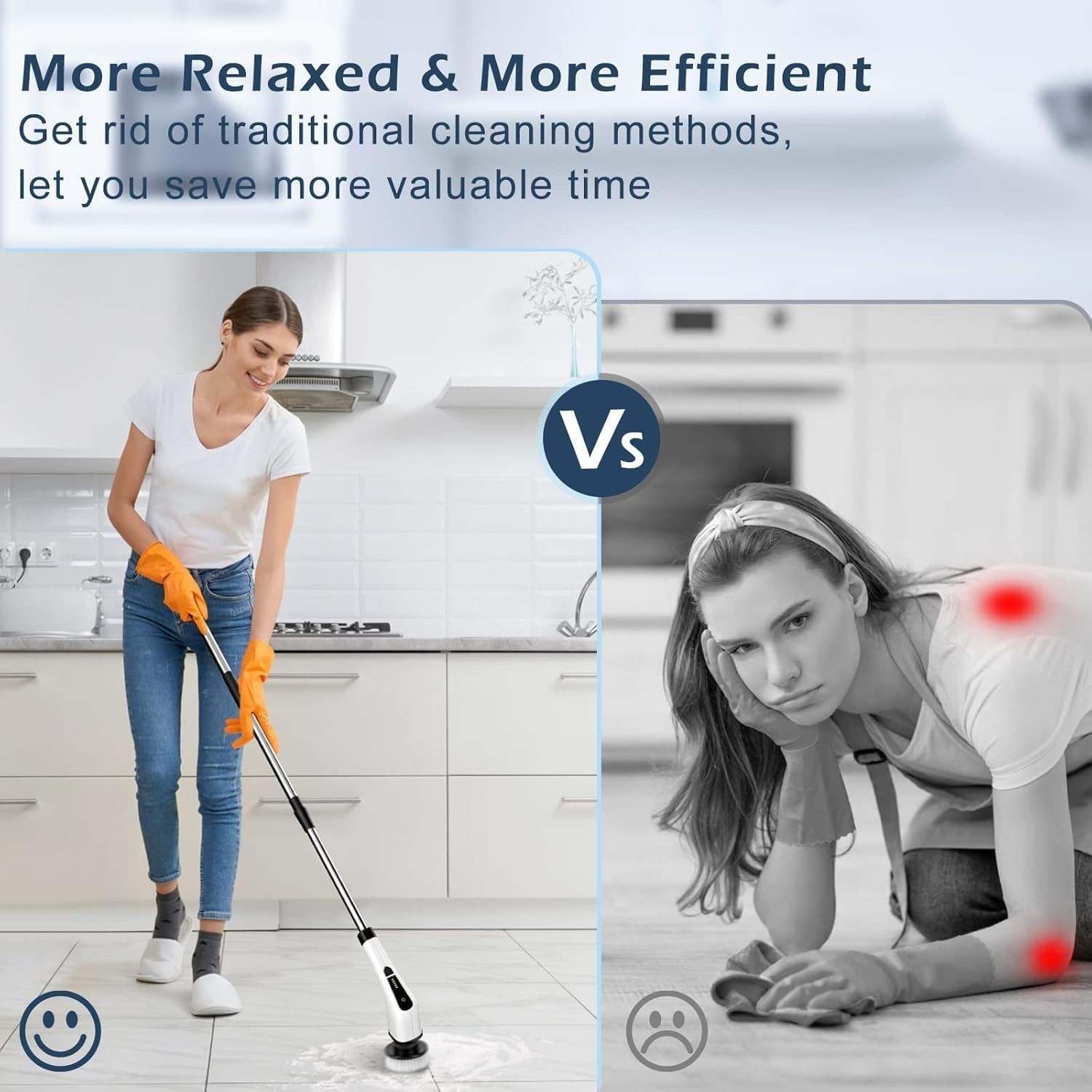 Limpiador eléctrico giratorio con mango ajustable y 8 cepillos para baño, Nuevo