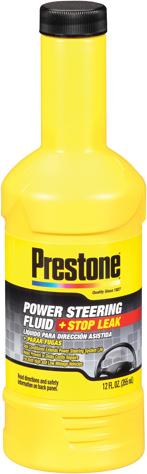 Prestone Power Steering Fluid with Stop Leak 12 oz Anti Wear Seal Protection