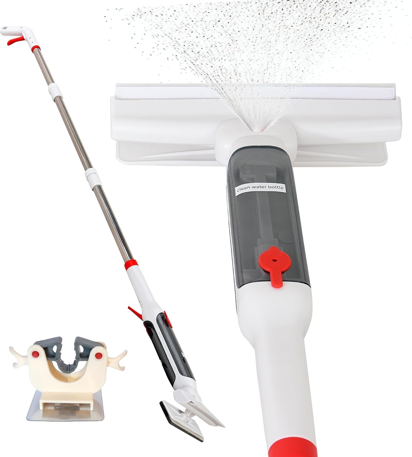 Window Cleaner with Front and Rear Cleaners + Expandable Sprayer – Window Vacuum