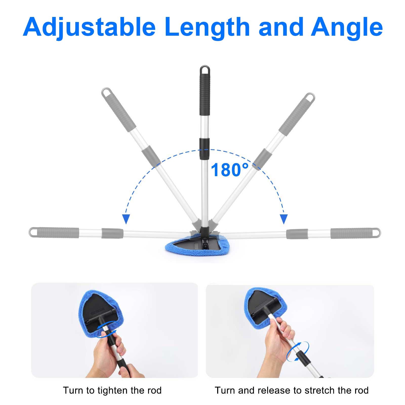 Windshield Cleaning Tool Kit Car Window Glass Wiper Cleaner Brush Pad + Squeegee