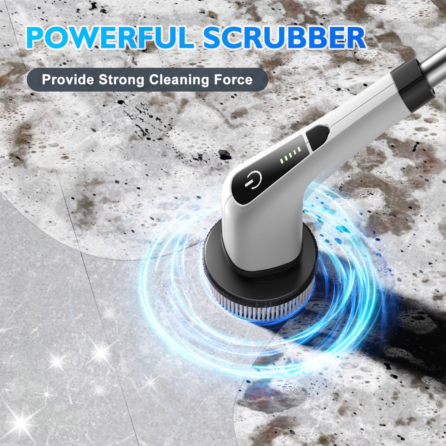 Electric Spin Scrubber, Cordless Bath Tub Power Scrubber with Long Handle & 7…