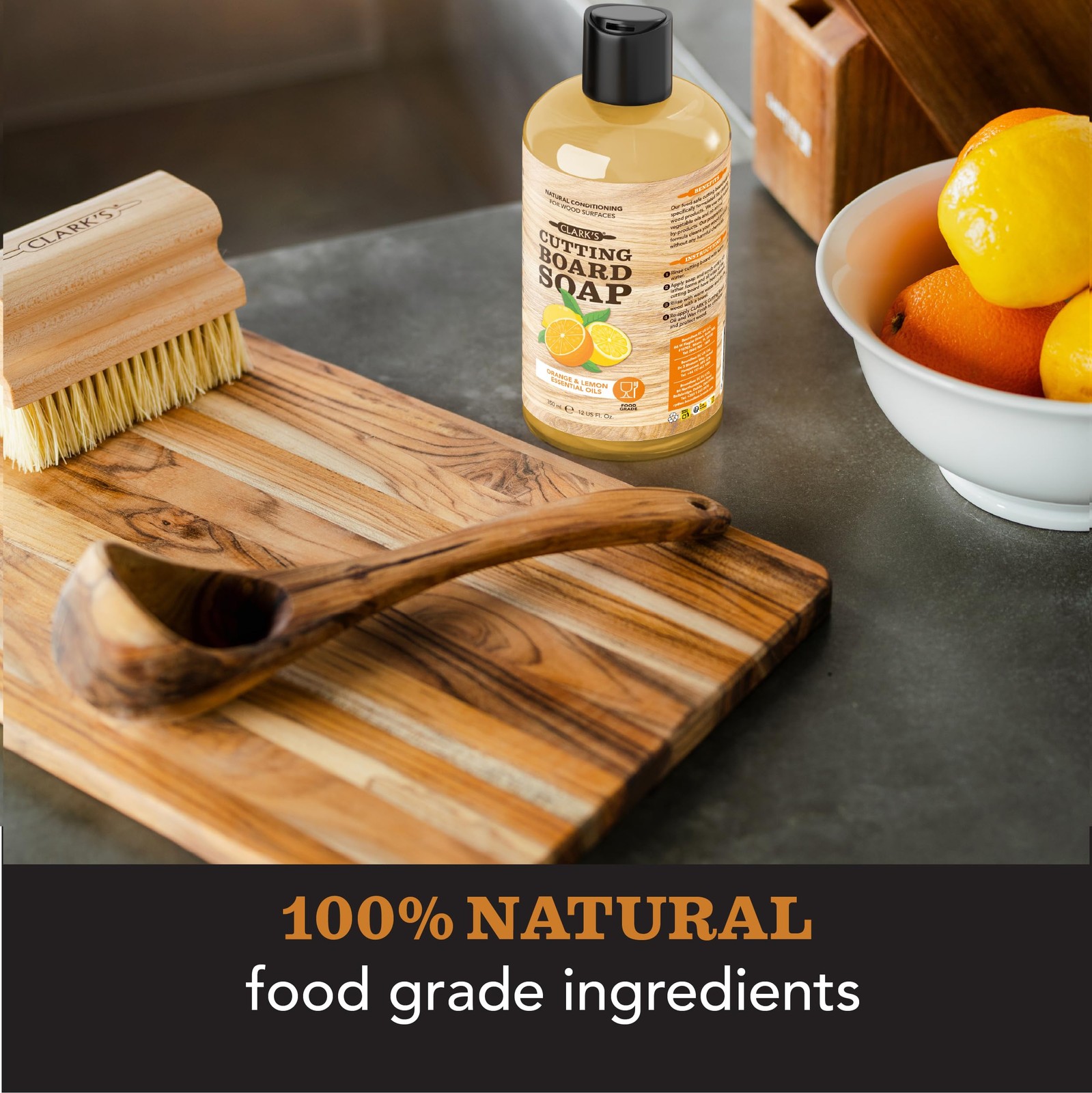 Cutting Board Oil (12oz), Wood Wax (6oz) and Cleaner (12oz) Set – Food-Grade …
