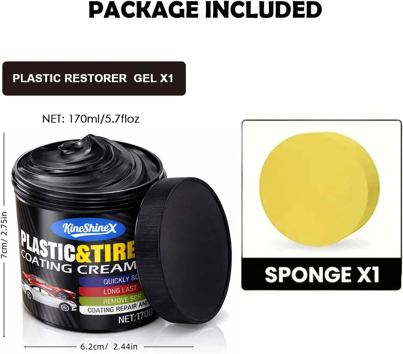Black Trim Restorer, Plastic Restorer for Cars Restore Faded Bumpers, Plasti…