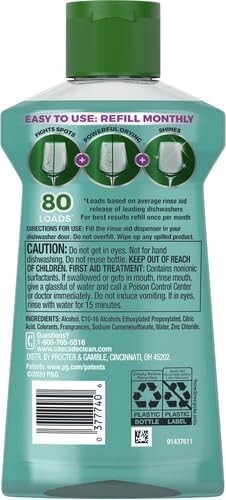 Cascade Platinum Dishwasher Rinse Aid 8.45 fl oz (Packaging May Vary) Pack of 2