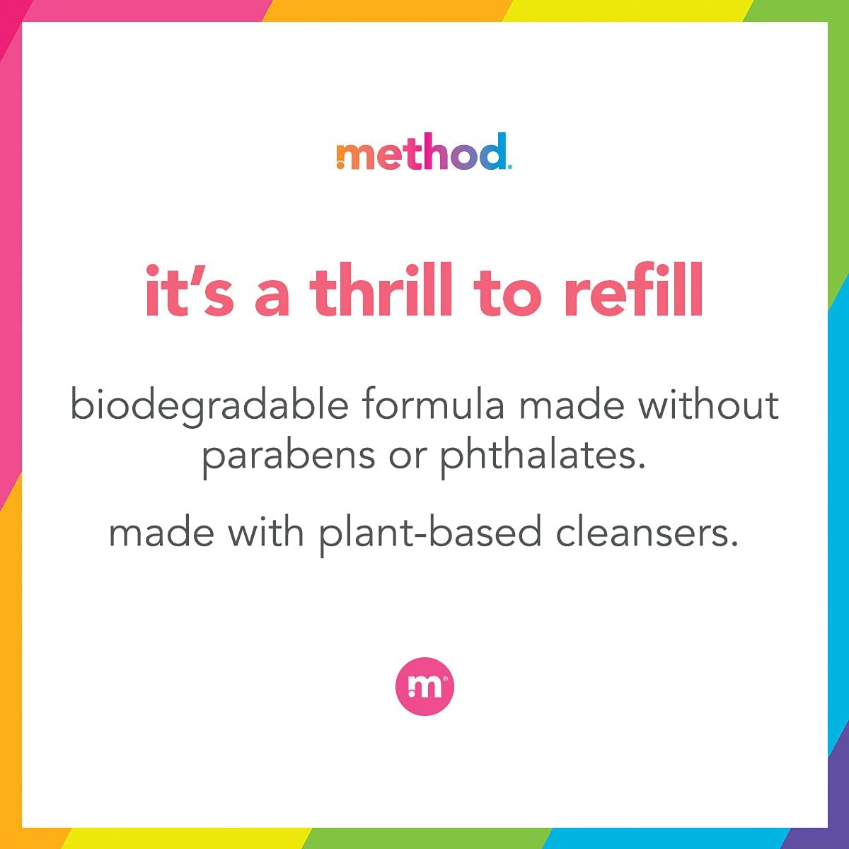 Method Gel Dish Soap Refill, Clementine Scent, Powerful Cleaning Formula, Large