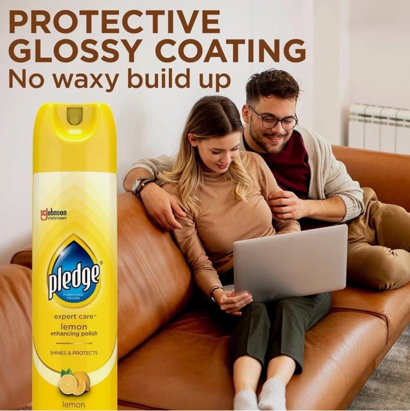 Pledge Enhancing Polish, Furniture & Wood Spray, Lemon Scent, 9.7Oz (Pack of 3)