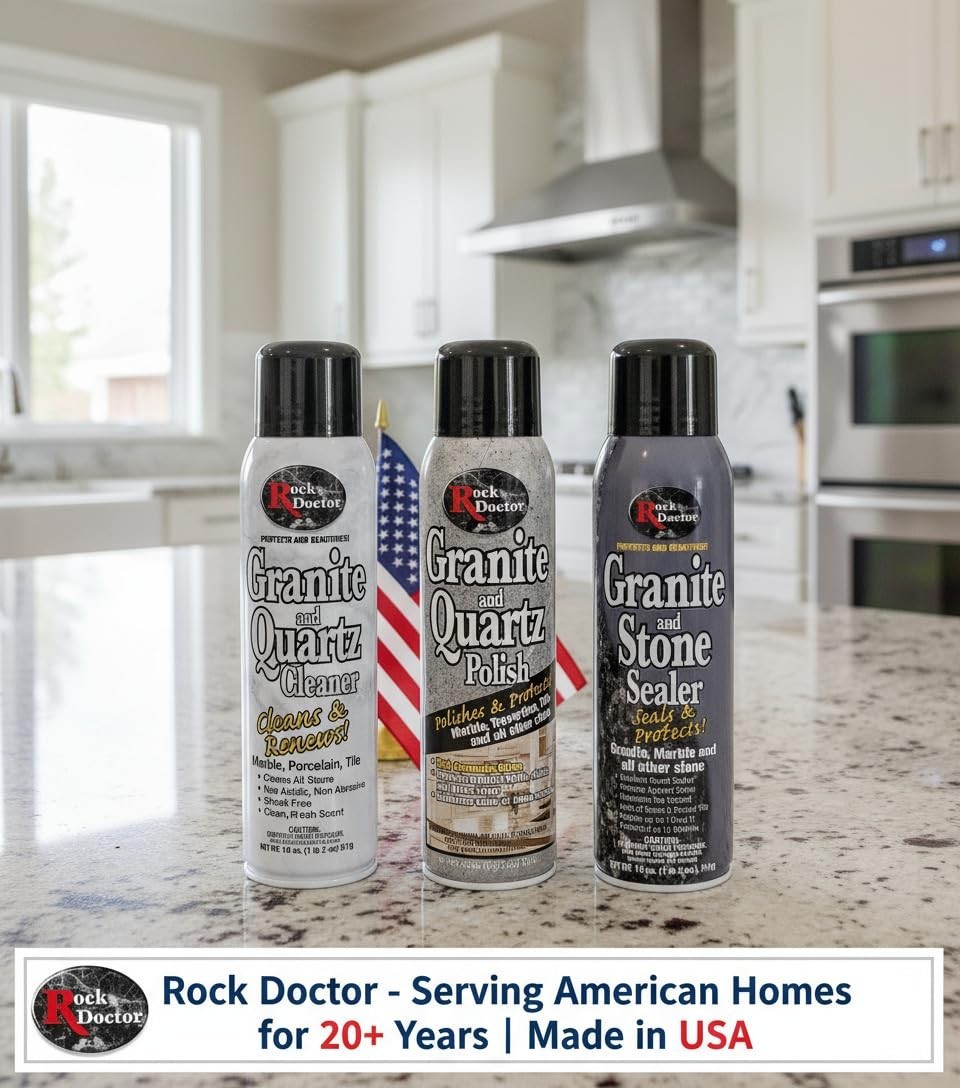 Granite & Quartz Care Kit – 3 Piece Stone Maintenance Combo for Marble, Tile, Tr
