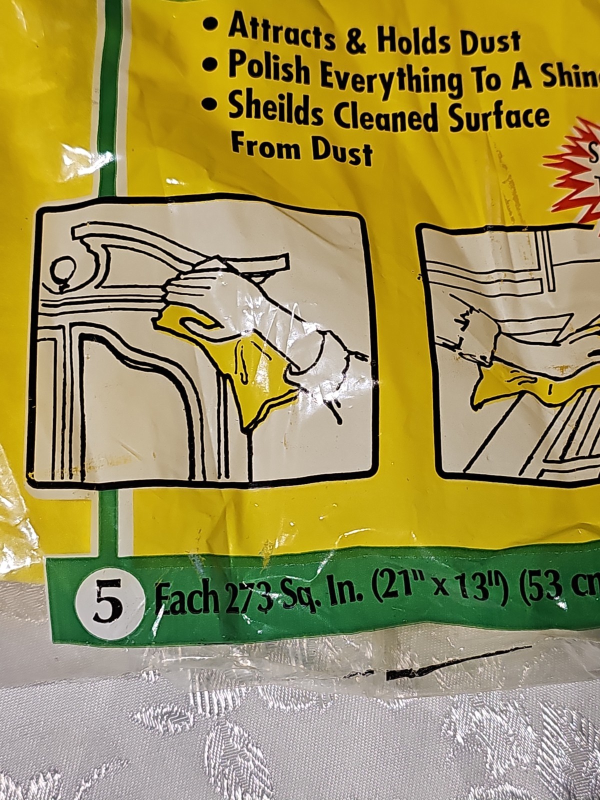 Vtg Lemon Oil Duster Sheets Redi Wipe 5 Qty In Bag