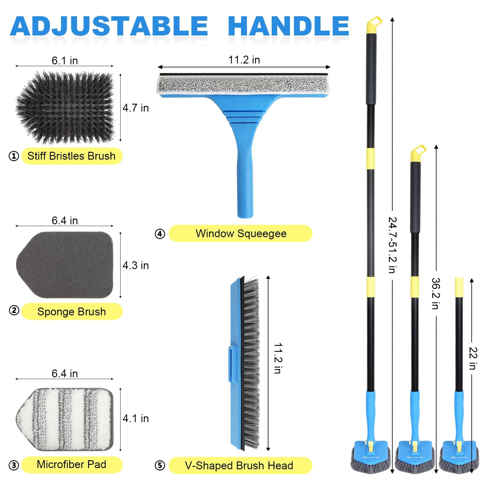 KOKSI Cleaning Brush for Bathroom Kitchen Bathtube Toilet All Purpose Sponge