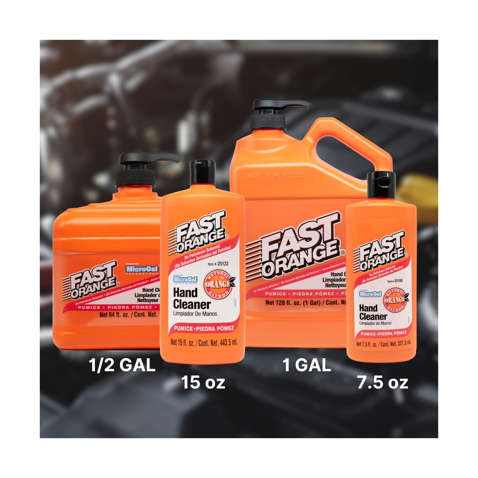 Fast Orange 25219 Pumice Lotion, Heavy Duty Hand Cleaner, Natural Citrus Scen…