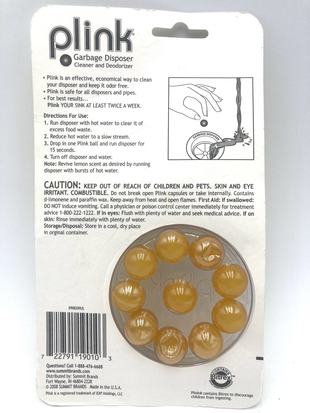 Plink Lemon Scent Garbage Disposal Sink Cleaner Deodorizer