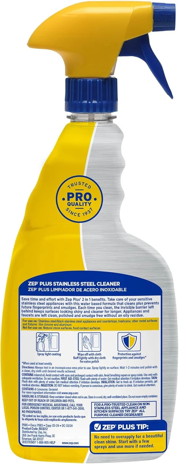 Stainless Steel Cleaner – 32 Fl OZ – R53512-2-in-1 benefits clean while preventi