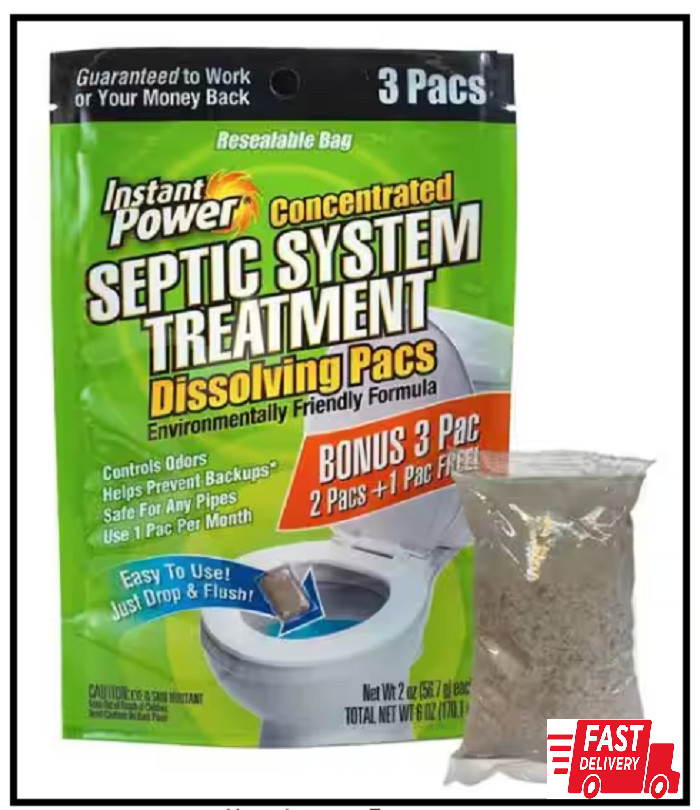 Septic System Treatment Dissolving, Controls odors, Up to 1500 Gal (Pack of 3)