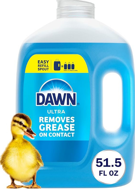 Dawn Dish Soap Refill Jug, Large Size Blue Liquid Dishwashing Detergent 51.5 oz