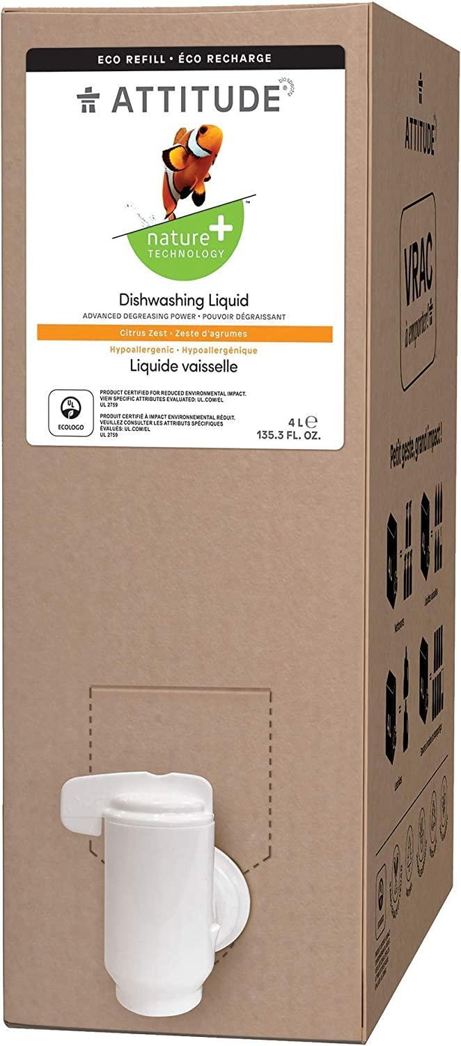 Attitude Dishwashing Liquid Advance w/ Citrus Zest Degreasing Power 4L 135.3 oz