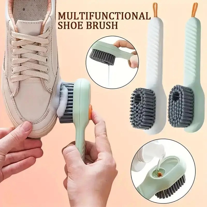 Liquid Dispensing Shoe Brush Soap Dispenser Cleaning Scrub Brush Multi Use