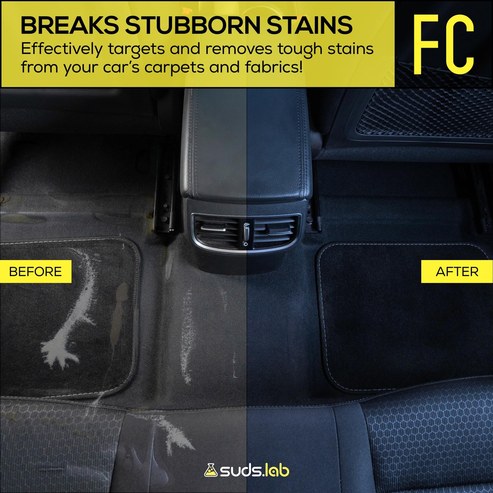 Suds Lab FC Carpet & Fabric Cleaner Interior Upholstery, Car Detailing for Se…