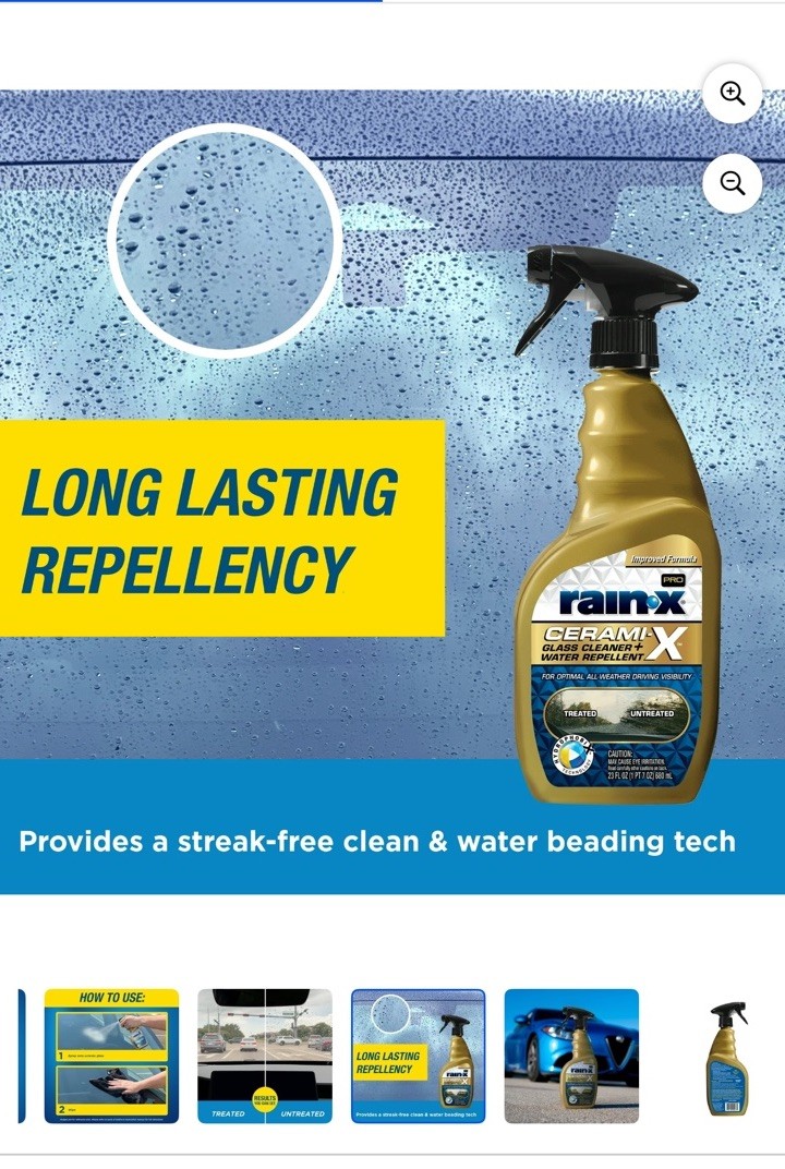 Rain-X 630177SRP Cerami-X Glass Cleaner + Water Repellent, 23Oz – Cleaning Effec