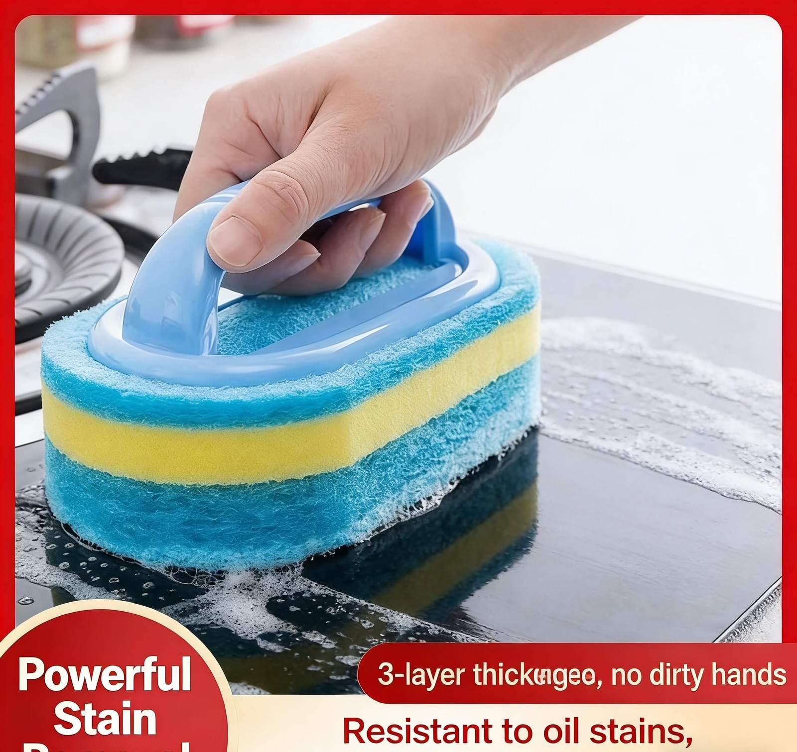Thickened Blue Model Set Product, MultiFunctional Handheld Cleaning Sponge Br…