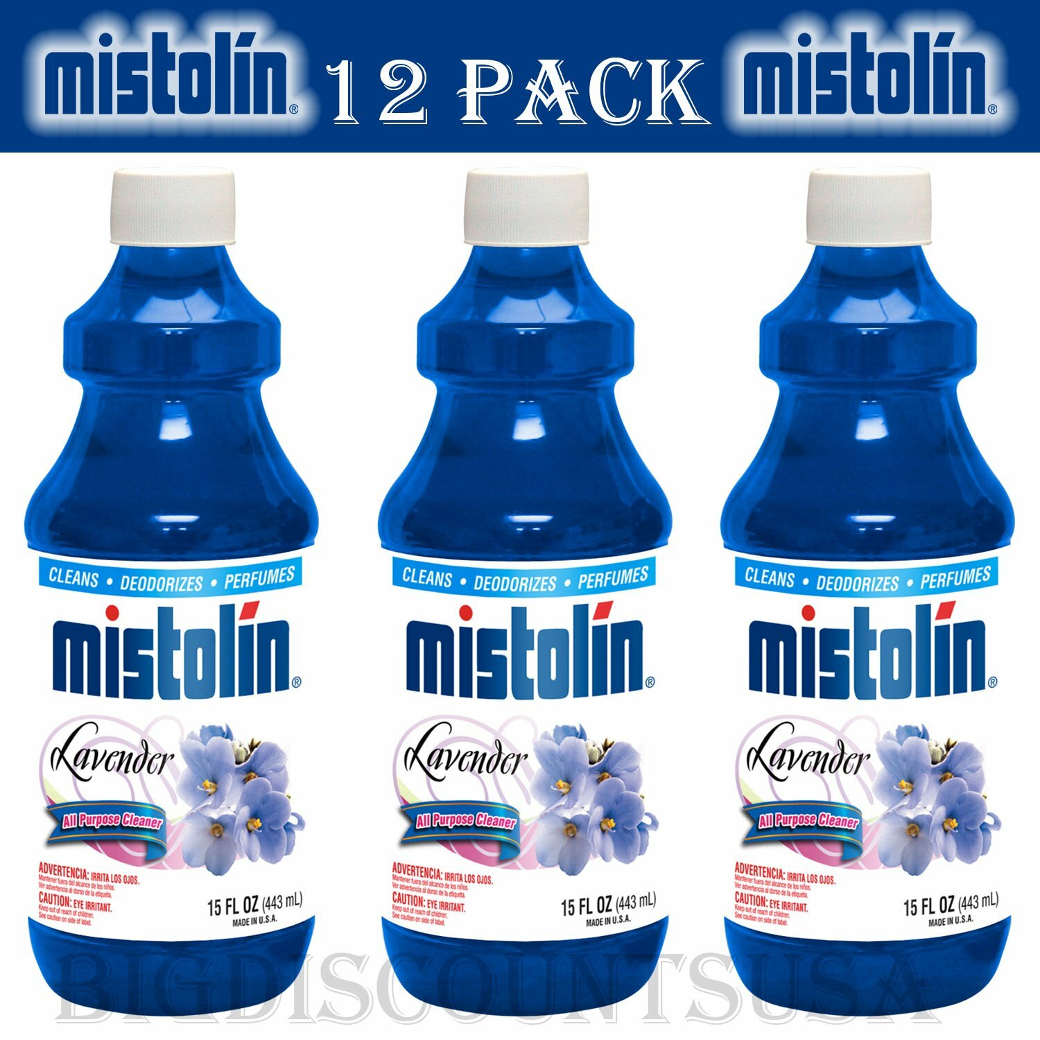 Mistolin 12 PackGeneral All Purpose Cleaning Solution Kit Lavender Scent 15fl