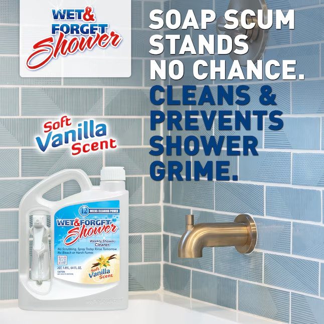 Wet & Forget 64 oz Soft vanilla essence Shower and Bathtub Cleaner Bleach-free,