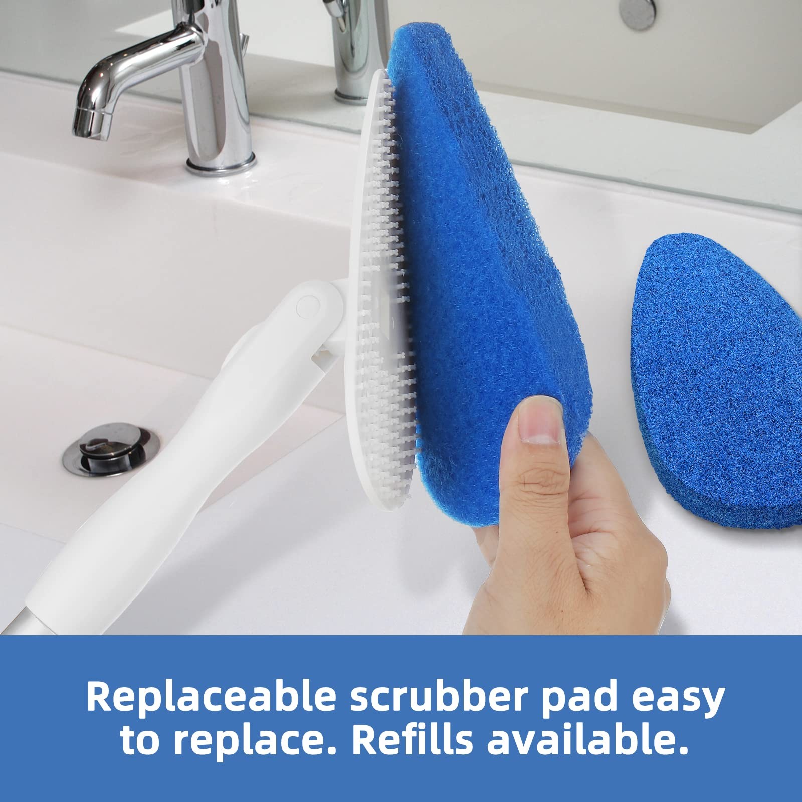 Shower Bathtub Tub and Tile Scrubber Brush with 51” Adjustable Long Handle C…