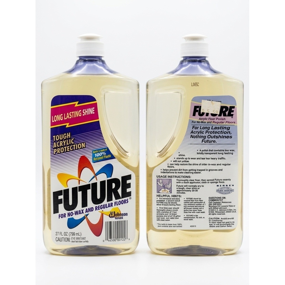 SC Johnson 1993 Future Acrylic No Wax Floor Finish Polish Wax 27 fl oz Full