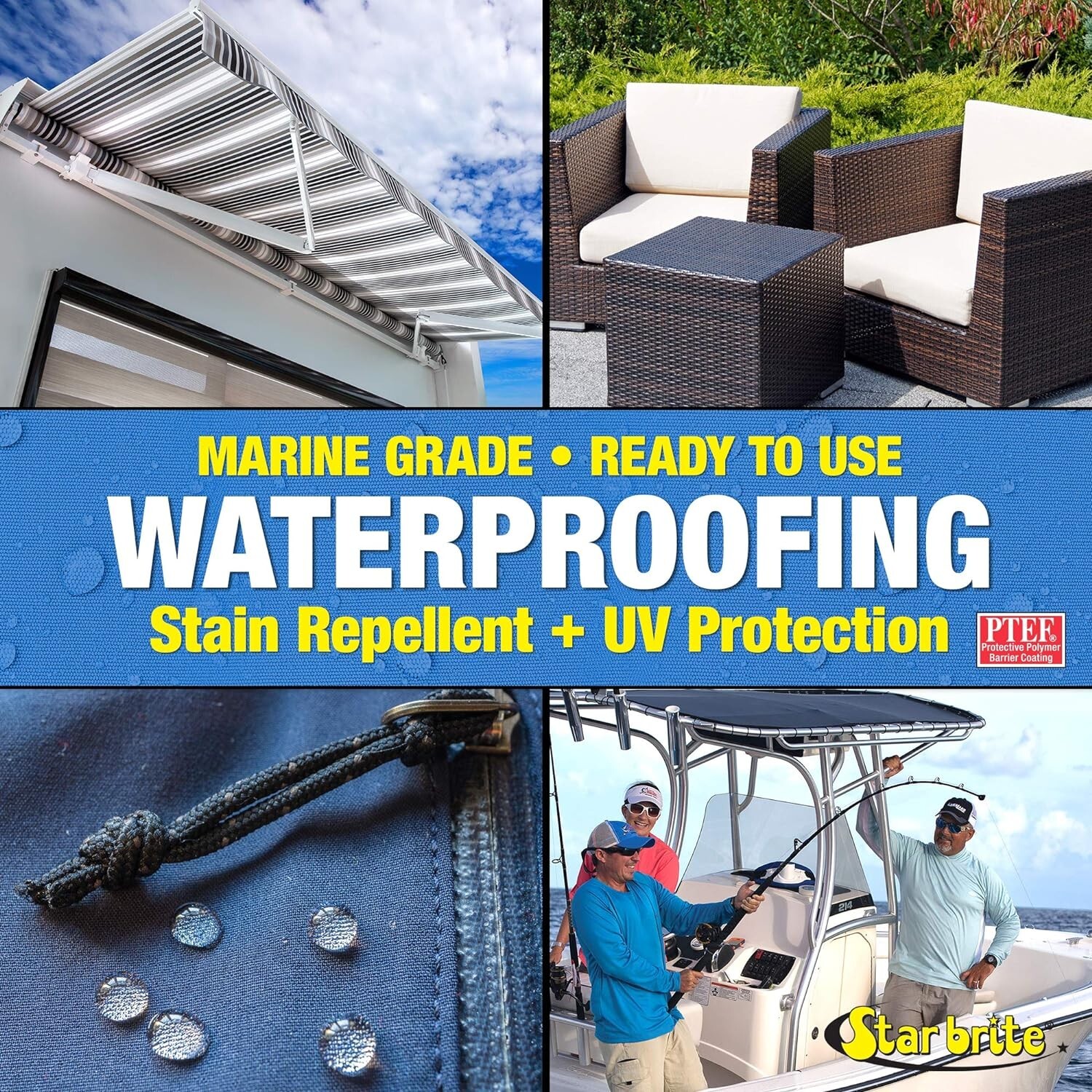 Spray, Waterproofer + Stain Repellent + UV Protection for Boat Covers, Car Co…