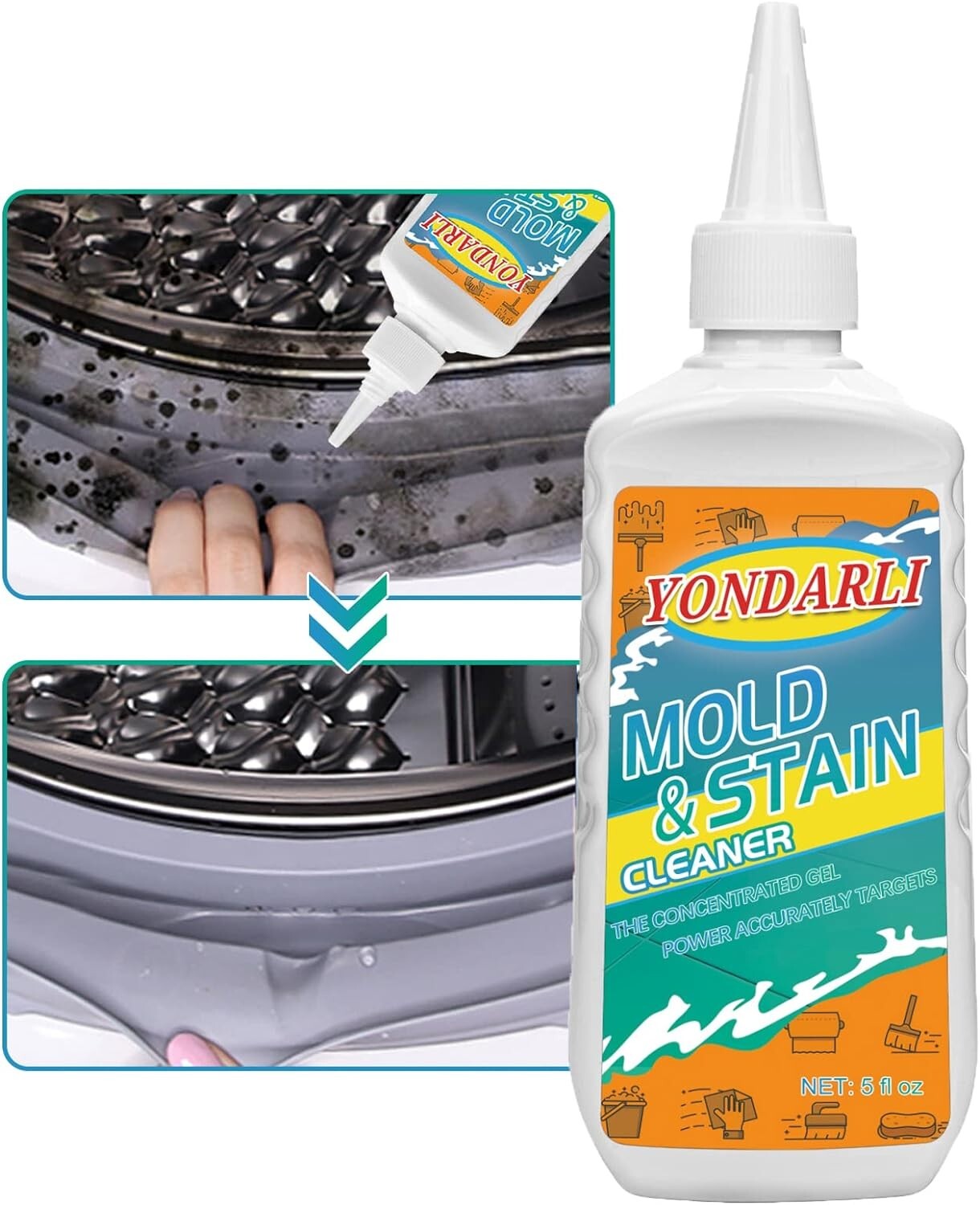 Stain Remover Cleaning Gel for Bathroom Kitchen Sink Tiles 5 oz (3-pk)