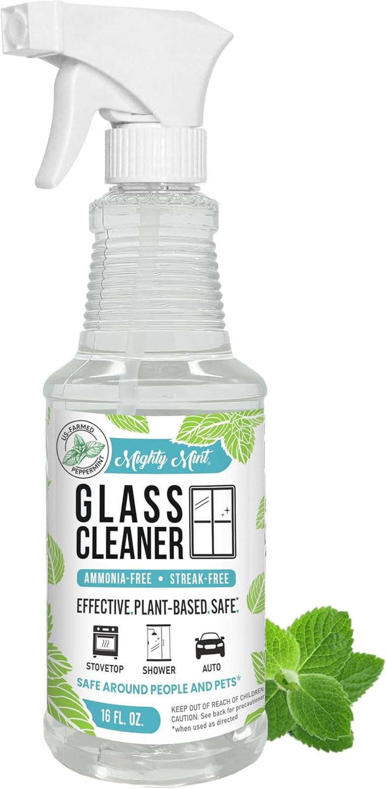 Glass Cleaner, Ammonia-Free, Streak-Free Spray for Windows, Screens, Stovetop, B