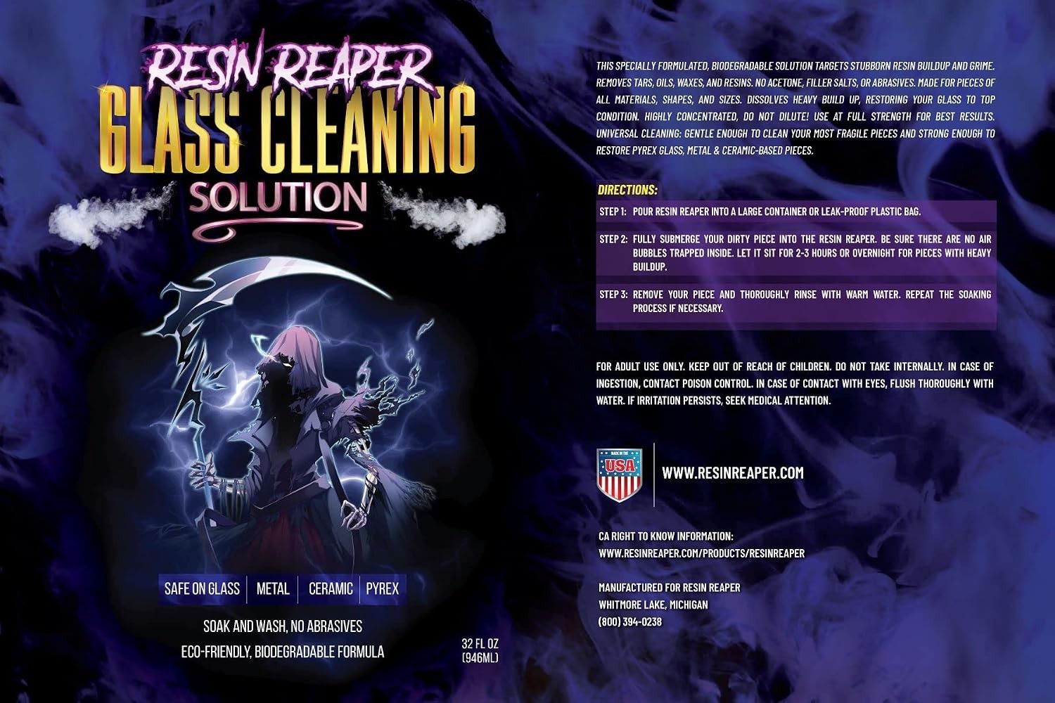 Lifestyle Basics Resin Reaper Glass Cleaner 2 Pack 64 Oz