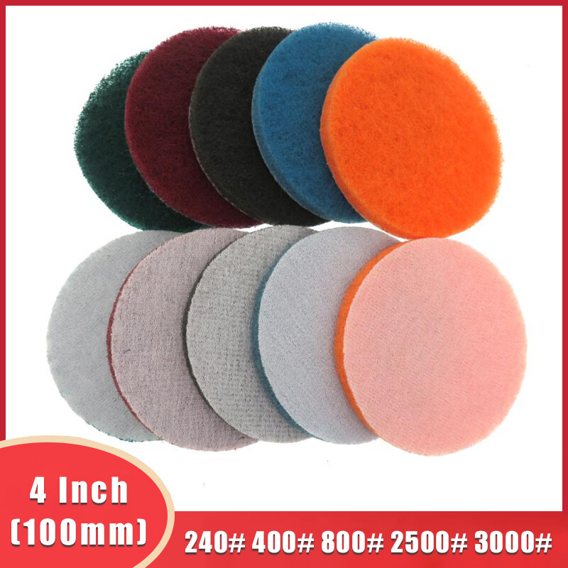 4 Inch 100mm Round Flocking Scouring Pad Cleaning Cloth Sanding Disc 240#-3000#