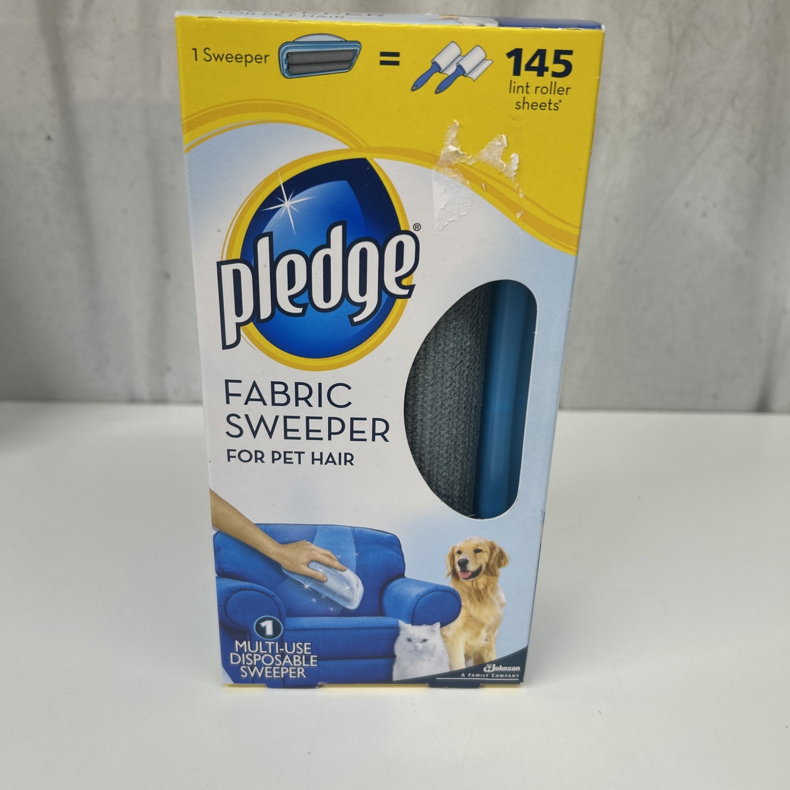 Pledge Fabric Sweeper for Pet Hair 1 Multi-Use Disposable SEALED
