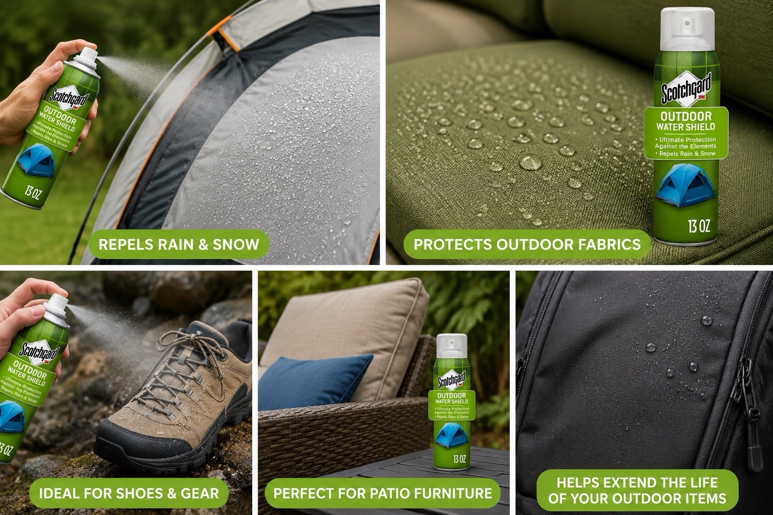 2 Pack Scotchgard Outdoor Water Shield, Water Repellent Spray for Outdoor 13 oz
