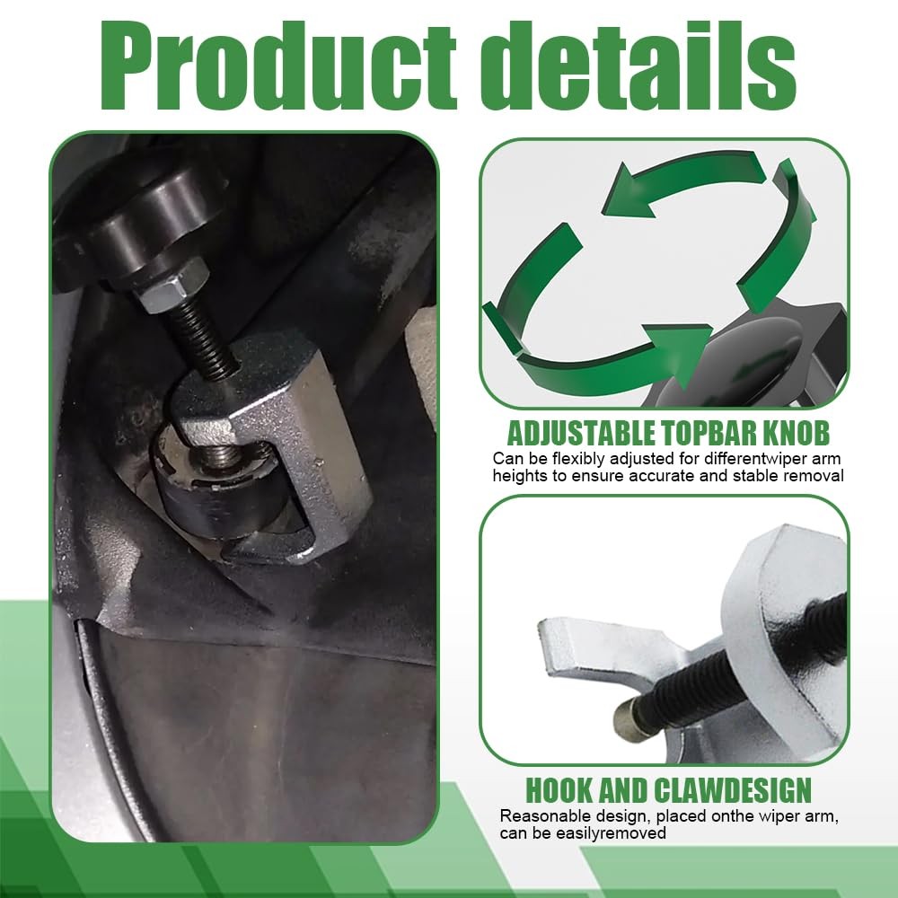 Windshield Wiper Arm Puller, Carbon Steel Adjustable Removal Tool