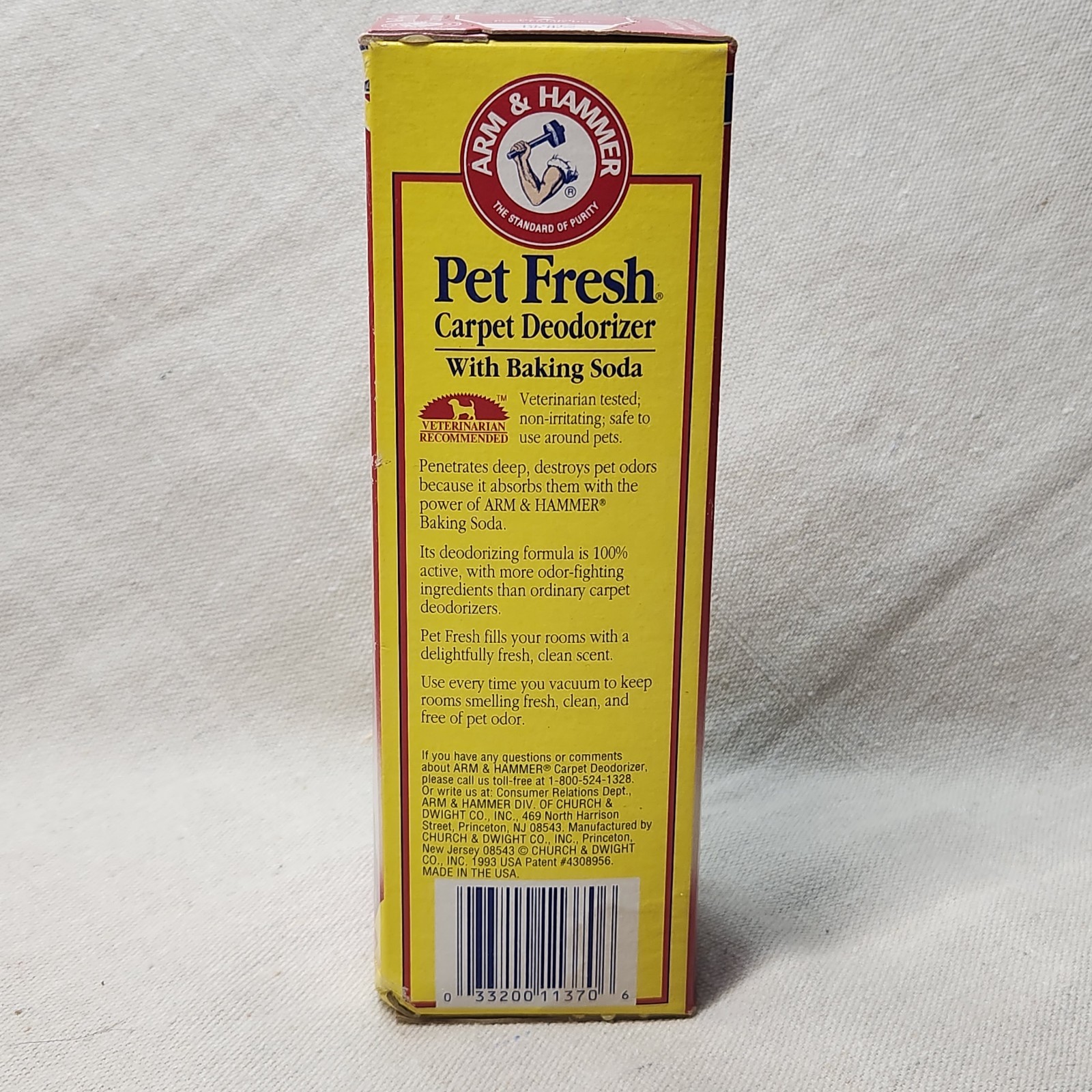 Vintage 1993 Arm & Hammer Pet Fresh Carpet Powder Deodorizer Original NOS 21 Oz