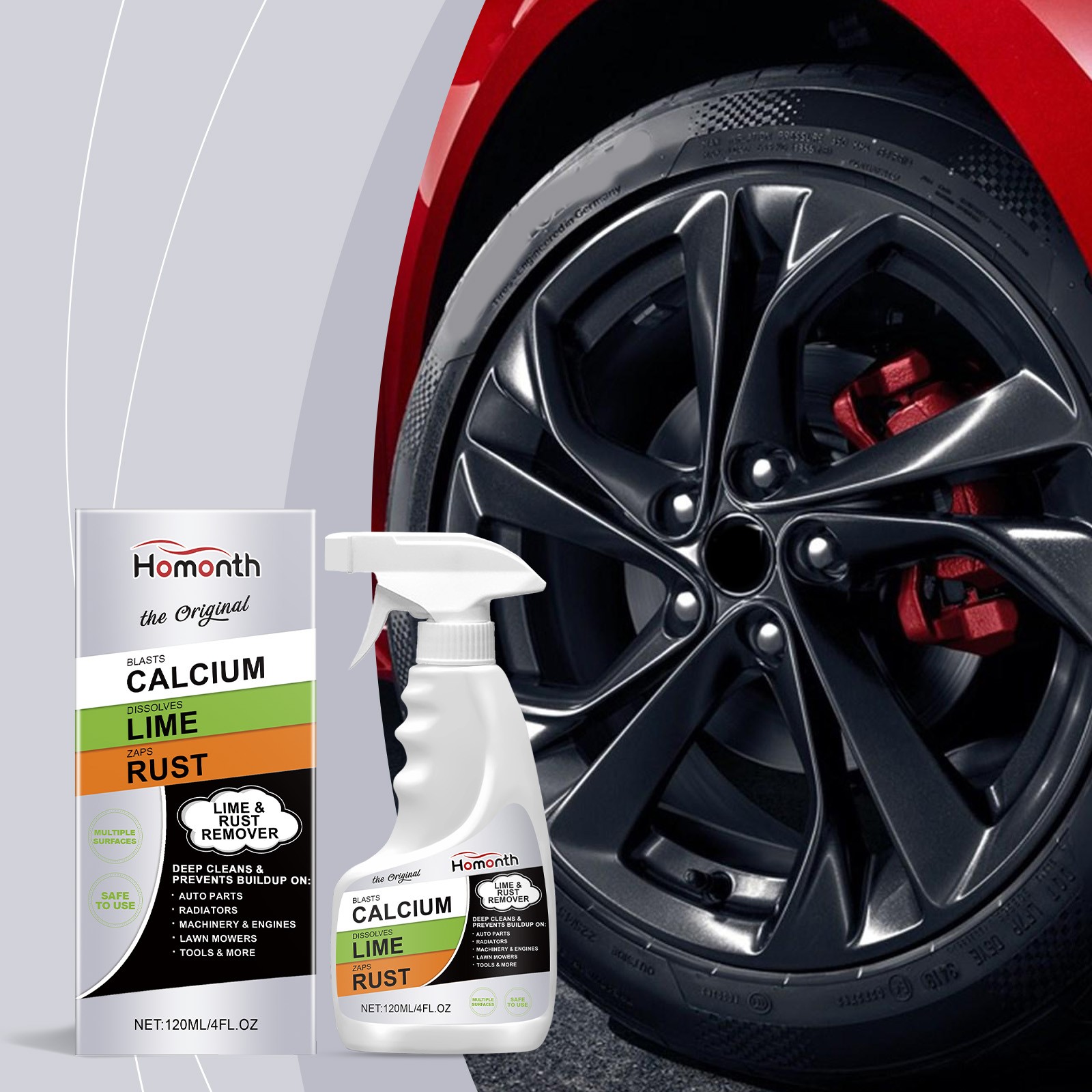 Rust Remover Spray Citric Acid Wheel Cleaner for Multi-Surface Home Industrial