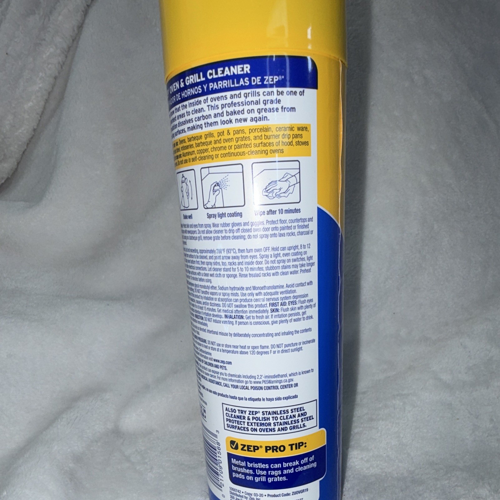 Zep 2X Stronger Oven & Grill Cleaner Aerosol, Fresh Scent 19 oz Made USA
