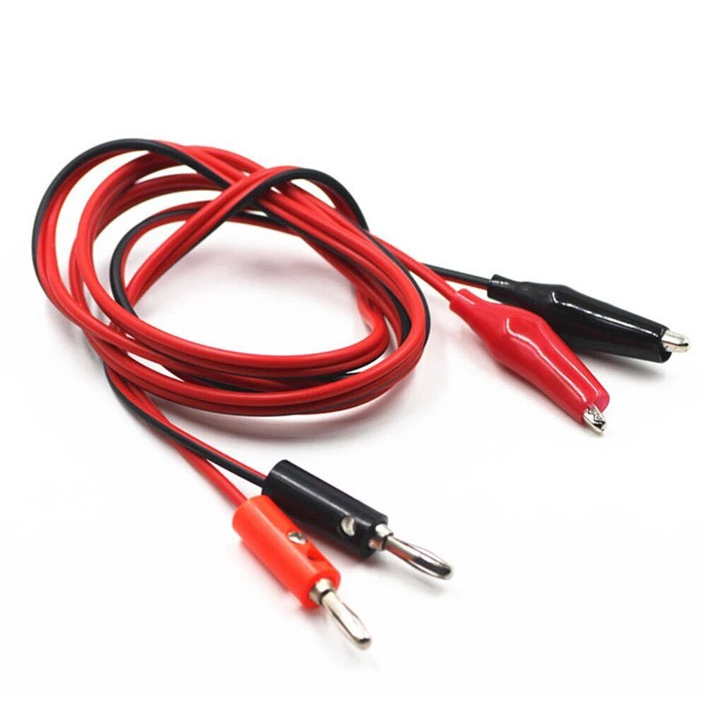 1PCS 1M Alligator Test Lead Clip To AV Banana Plug Connector TO Dual Tester