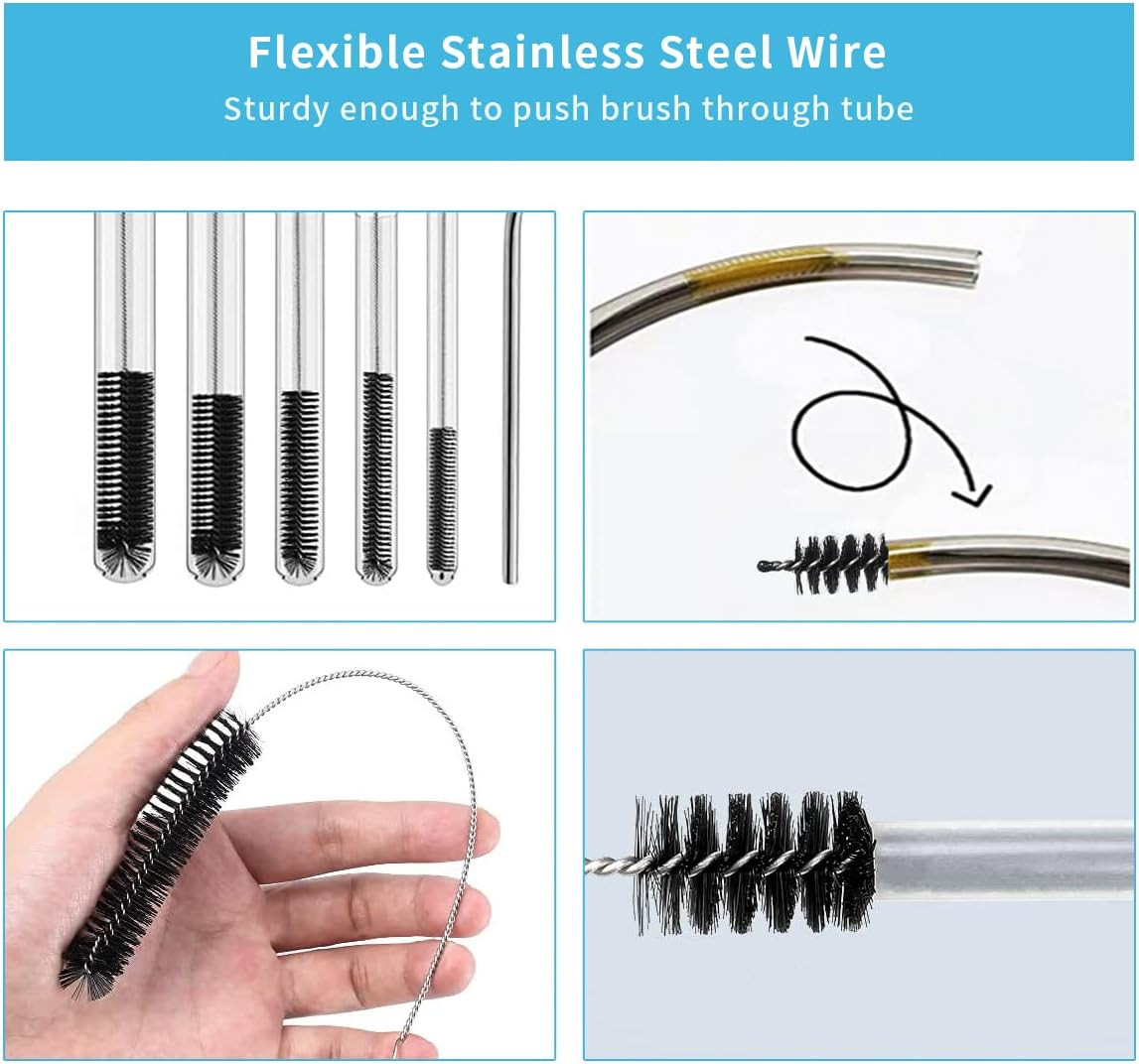 10 Pcs Flexible Drain Brush Straw Cleaner Brush Set,Pipe Cleaners Brush,61Inch S