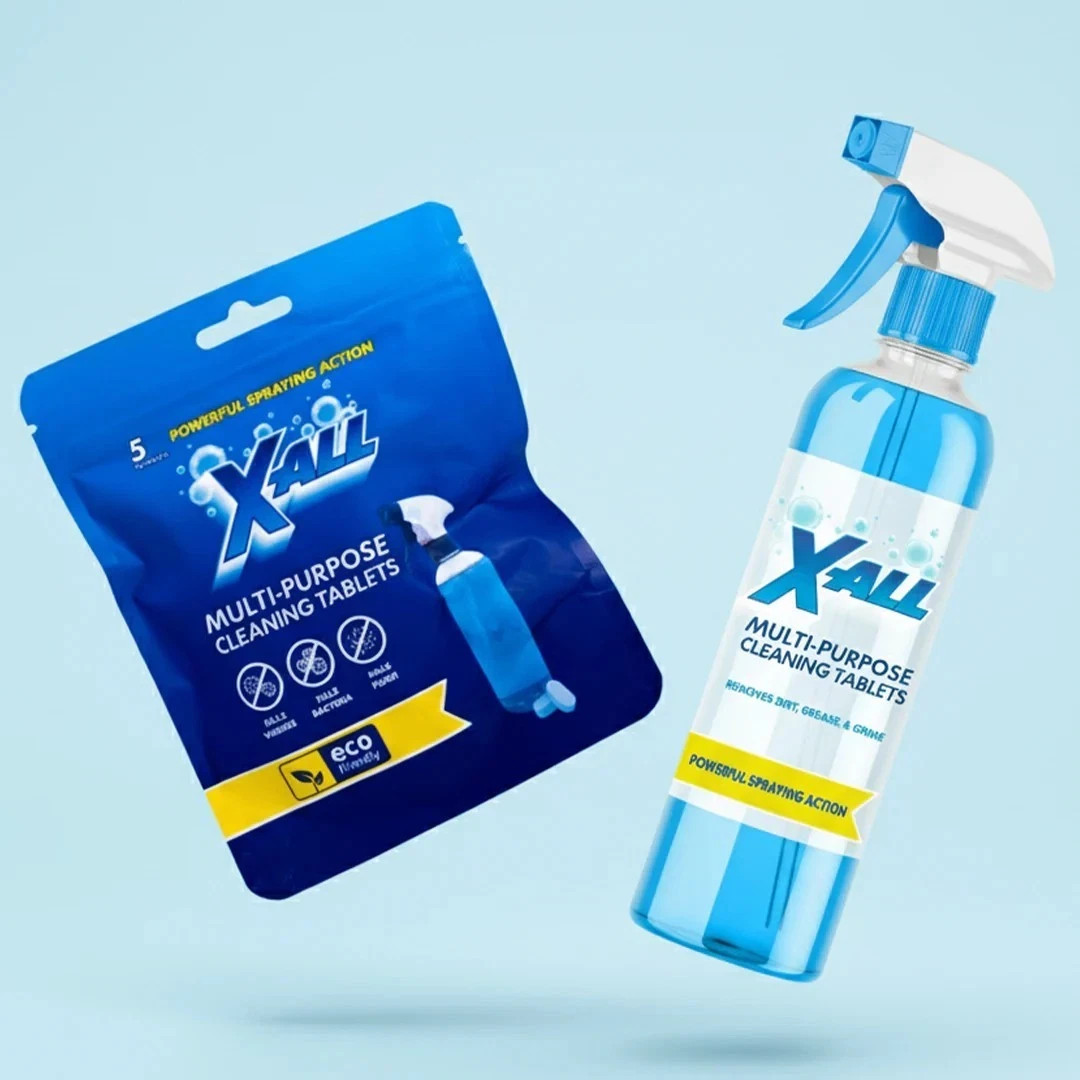 X-ALL Multi-Purpose Cleaner – Spray Bottle and 5x Cleaning Tablets