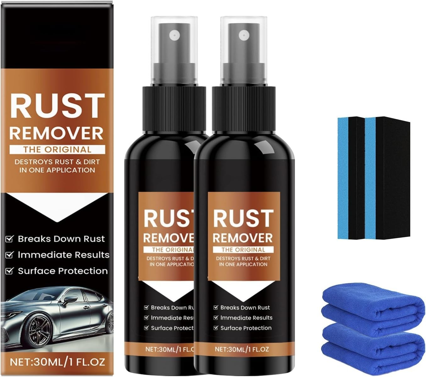2pcs Heavy Duty Rust Remover Spray for Fast Oxidation Removal – Multi-Surface