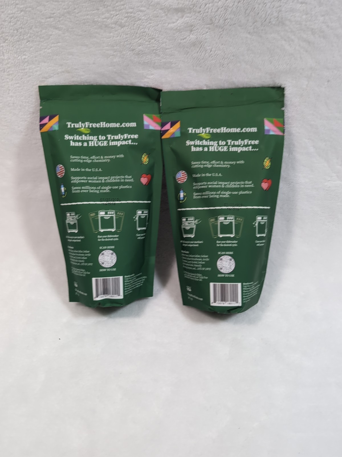2 Pack Truly Free Home Non-Toxic Dishwasher Soap 12.5 oz 25 Loads